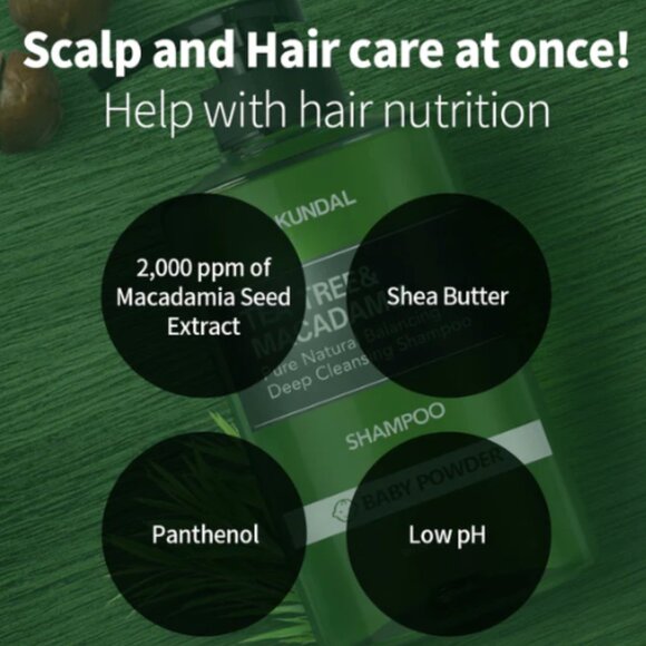KUNDAL Tea Tree & Macadamia Deep Cleansing Shampoo Jasmine Woody Korean Hair NEW - Picture 3 of 6